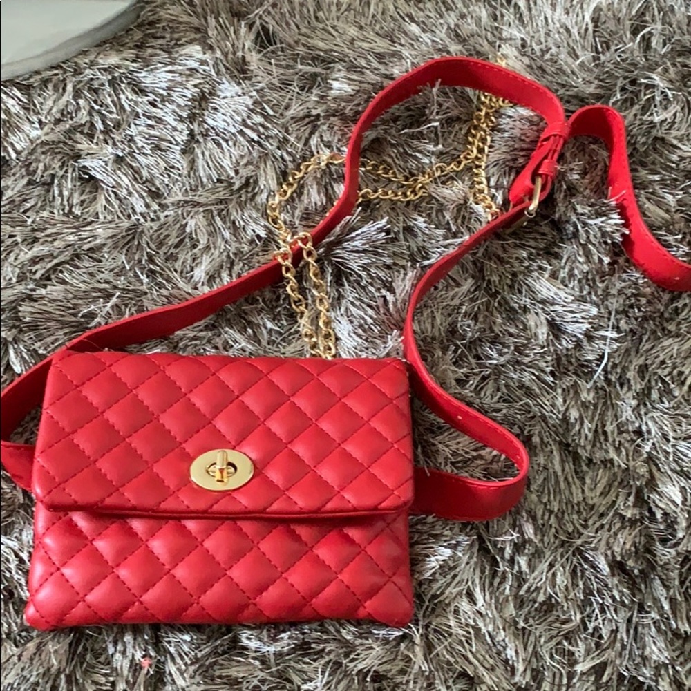 Red-quilted purse